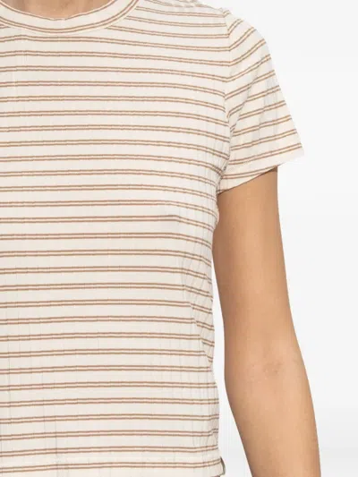 Rag & Bone Luca Striped Short-sleeve T-shirt In Neutral