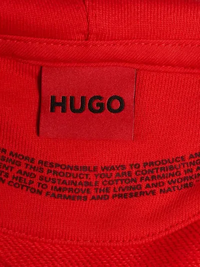 Pre-owned Hugo Boss Logo-appliqué Hoodie In Red