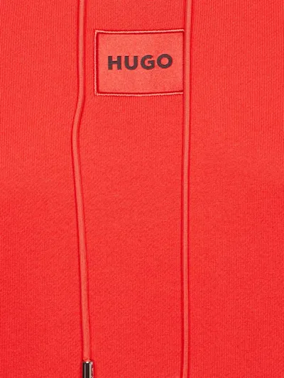 Pre-owned Hugo Boss Logo-appliqué Hoodie In Red