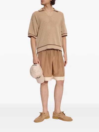 Dsquared2 Open Knit Embroidered T-shirt In Gold