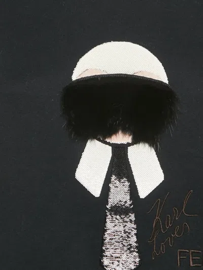 Pre-owned Fendi X Karl Lagerfeld Karl Loves  Sweatshirt In Black
