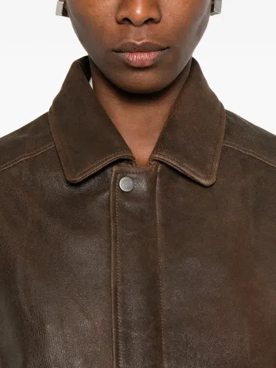 Haikure Leather Gilet In Brown