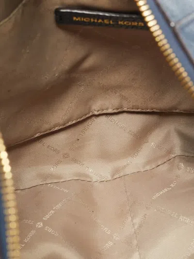 Pre-owned Michael Kors Lidia Leather Shoulder Bag In Blue