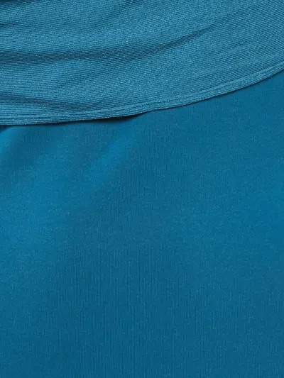 Pre-owned Chats By C.dam Draped One-sleeve Maxi Dress In Blue