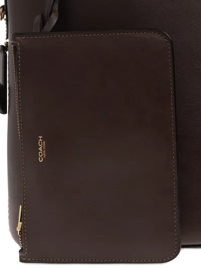 Coach Bleecker Strap Calf Leather Tote Bag In Brown