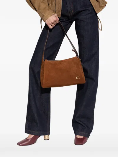 Coach Lola Initial Logo Zip Tote Bag In Brown