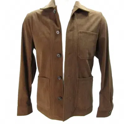 Alan Paine Men's Congleton Cord Shacket In Brown In Brown