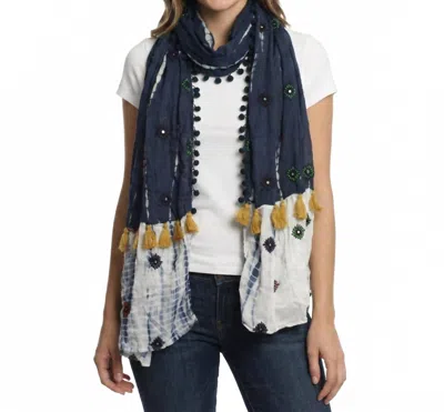Tolani Women's Bandhani Scarf In Navy In Blue