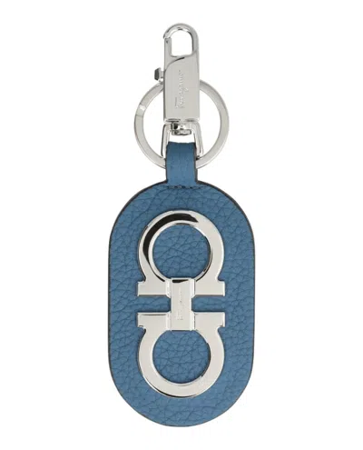 Ferragamo Gancini Key Holder In Blue