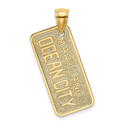 Diamond2deal 14k Yellow Gold Maryland Ocean City License Plate Charm Pendant In Gold