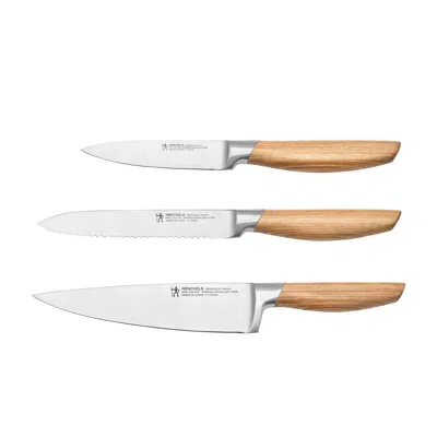 Henckels Pakka 3-pc Starter Knife Set In Brown