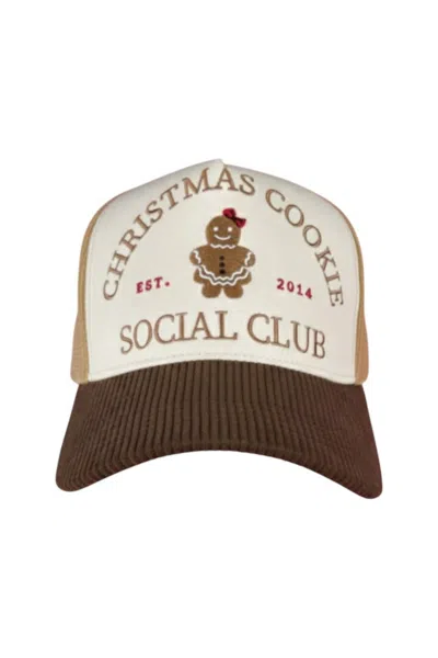 Jess Lea Women's Christmas Cookie Social Club Hat In Tan/white/chocolate In Brown