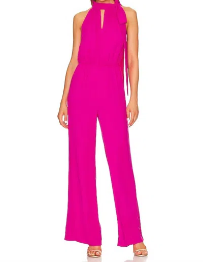 Amanda Uprichard Mallory Jumpsuit In Hot Pink In Blue