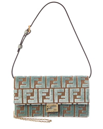 Fendi Women "baguette" Wallet In Blue