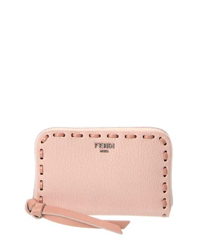 Fendi Peekaboo Mini Leather Coin Purse In Pink