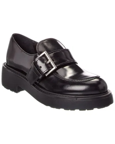 Prada Leather Loafer In Black