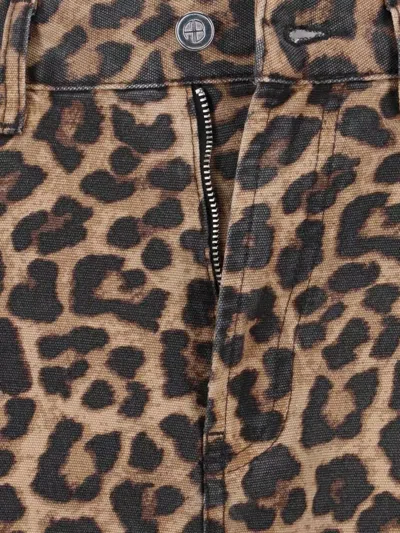 Anine Bing High Waist Animal Print Wide Leg Trousers In Animal Print