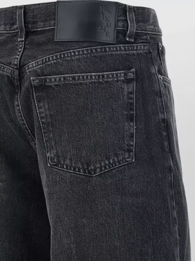 Haikure 'korea' Grey Jeans With Faded Effect And Logo Patch On The Back In Cotton Woman In Black