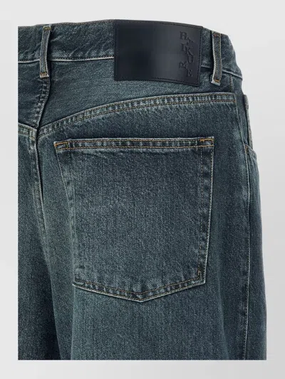 Haikure Candy Denim Trousers Pleated Front Belt Loops In Blue