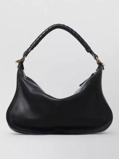 Chloé Small Leather Marcie Shoulder Bag In Black