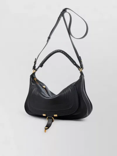 Chloé Small Leather Marcie Shoulder Bag In Black