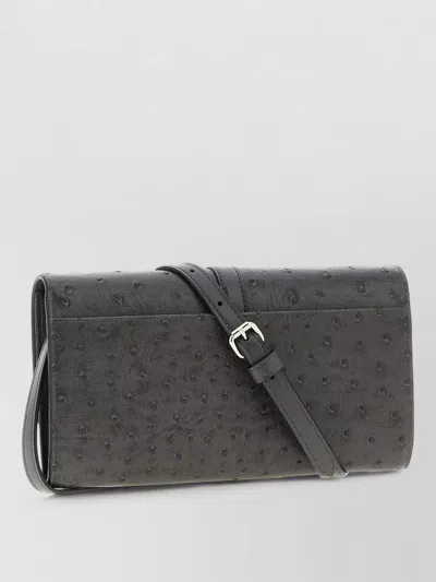 Stella Mccartney Ryder Rectangular Crossbody Bag Textured Strap In Black