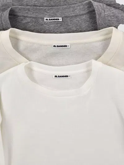 Jil Sander Long Sleeve Crew Neck Plain Top In Gray