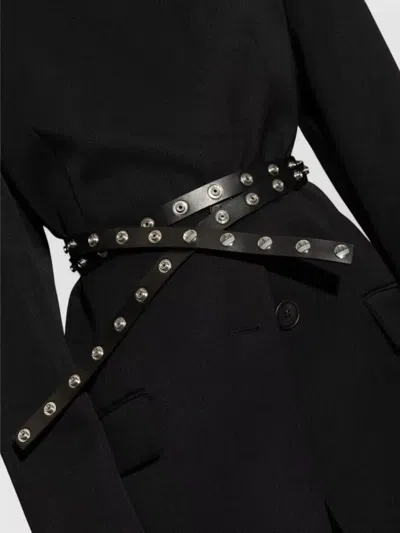 Attico Belt Adjustable Length Metal Hardware Studs In Black