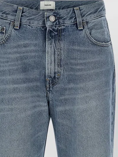 Haikure Korea Nordic Straight Leg Jeans Trousers In Blue