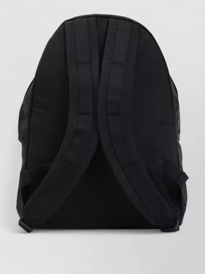 Stone Island Backpack Adjustable Straps Front Zip Pocket Top Handle In Black