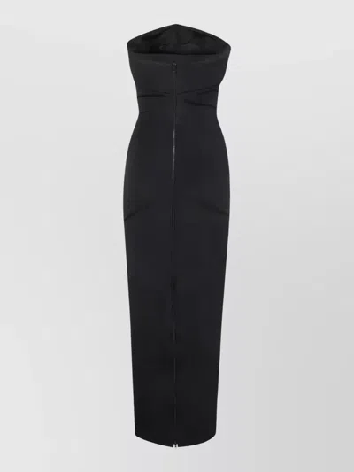 Balmain Belted Bustier Compact Jersey Long Dress Clothing