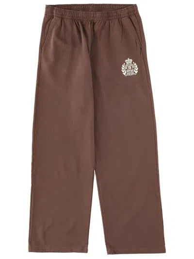 Sporty And Rich Pants With Logo In Brown