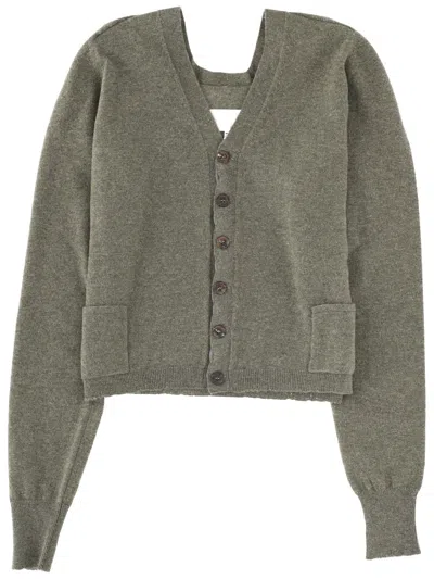 Maison Margiela V-neck Cardigan In Gray