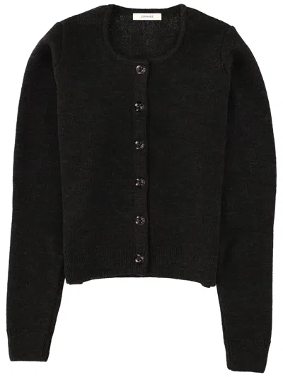 Lemaire Crew Neck Knitwear Long Sleeve Ribbed Style In Black