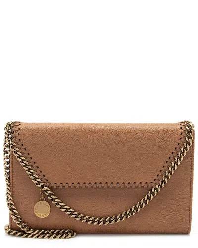 Stella Mccartney Shaggy Deer Falabella Wallet Crossbody Bag In Brown