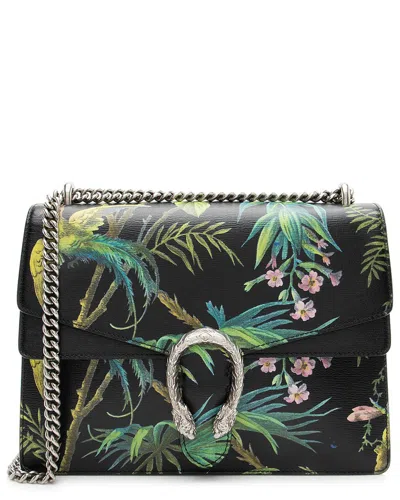 Gucci Black, Green Leather Tropical Dionysus Large Shoulder Bag (authentic Pre-loved)