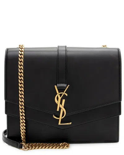 Saint Laurent Black Leather Sulpice Medium Shoulder Bag (authentic Pre-loved) In Black