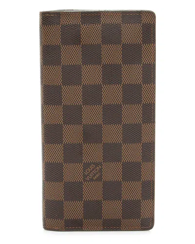 Pre-owned Louis Vuitton Brown Damier Ebene Coated Canvas Brazza Wallet (authentic Pre-loved)