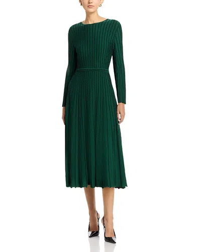 Misook Jewel Neck Midi Dress In Green