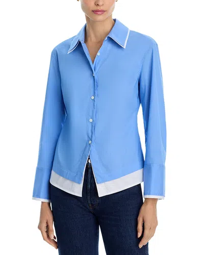 Veronica Beard Bonnie Layered Look Shirt In Blue