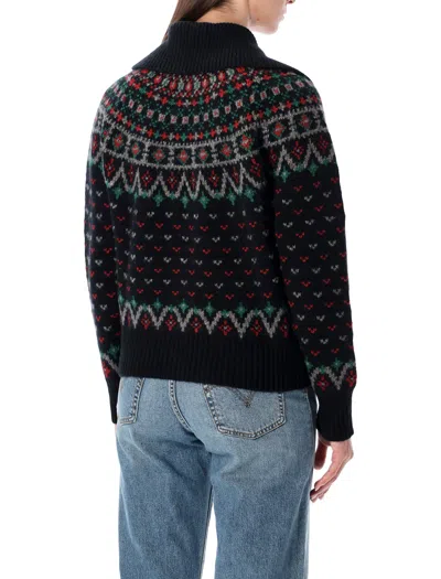 Polo Ralph Lauren Fair Isle Wool-blend Cardigan In Black