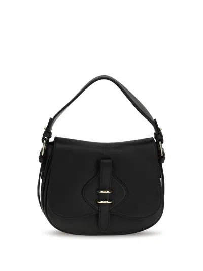 Coccinelle Black Calf Leather Bos Taurus Handbag In Black