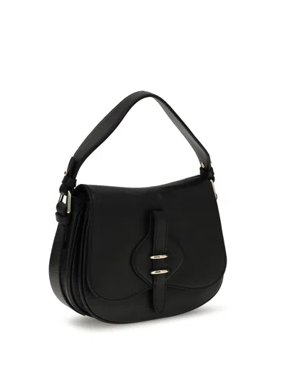Coccinelle Black Calf Leather Bos Taurus Handbag In Black