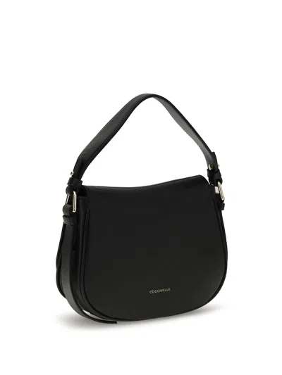 Coccinelle Black Calf Leather Bos Taurus Handbag In Black