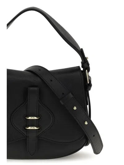 Coccinelle Black Calf Leather Bos Taurus Handbag In Black
