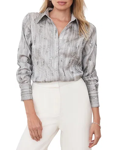 Mint Velvet Women's Sequin Embellished Shirt In Gray