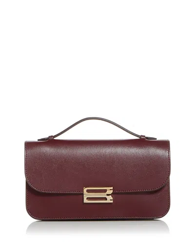 Victoria Beckham Mini Dorian Leather Shoulder Bag In Brown