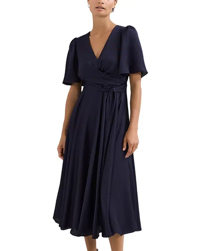 Phase Eight Abbie Textured Faux Wrap Dress In Blue