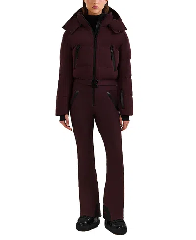 Rudsak Dinara One-piece Puffer Ski Suit In Brown