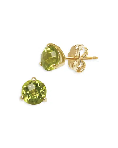 Bloomingdale's Fine Collection Gemstone Three Prong Stud Earrings In 14k Yellow Gold In Gold